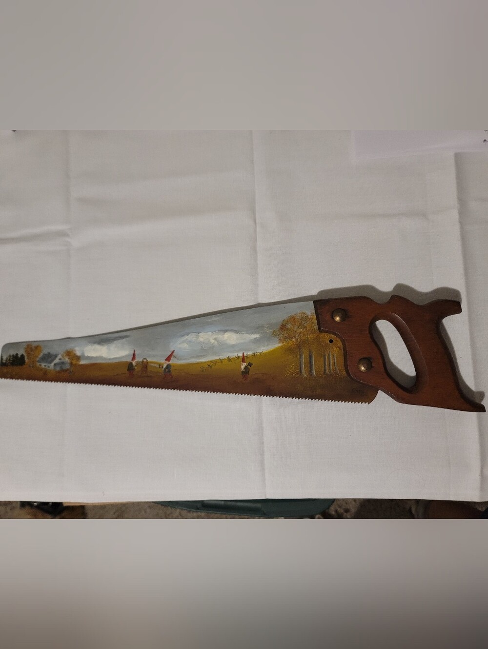 Handpainted Saw Vintage